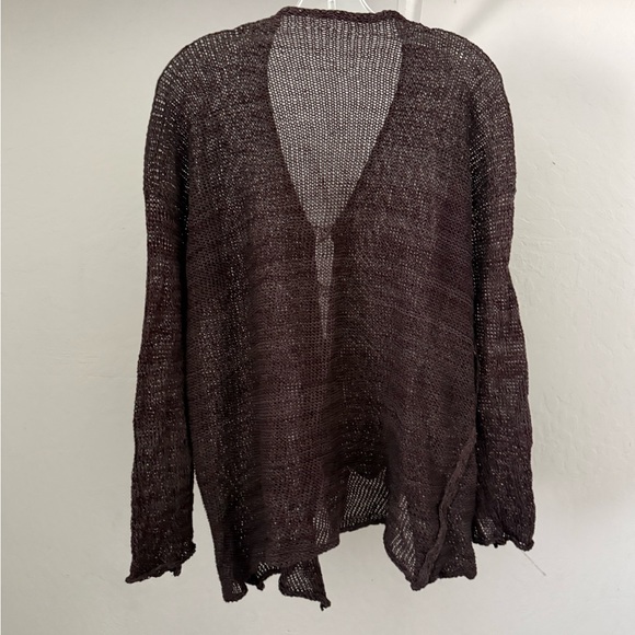 Skif Handknit Brown Multi-Fiber Art To Wear Cardigan - Picture 8 of 9